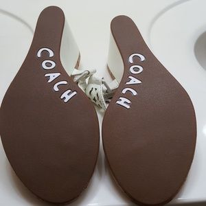 Coach Shoes - Coach white cork thong wedge sandals Coach Shoes - Coach white cork thong wedge sandals